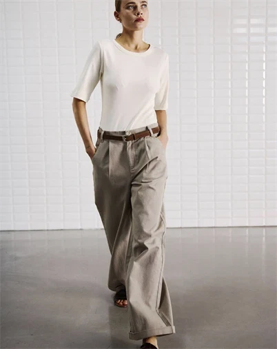 Withblack - WBLSteffi Wide Bukser - Grey Sand
